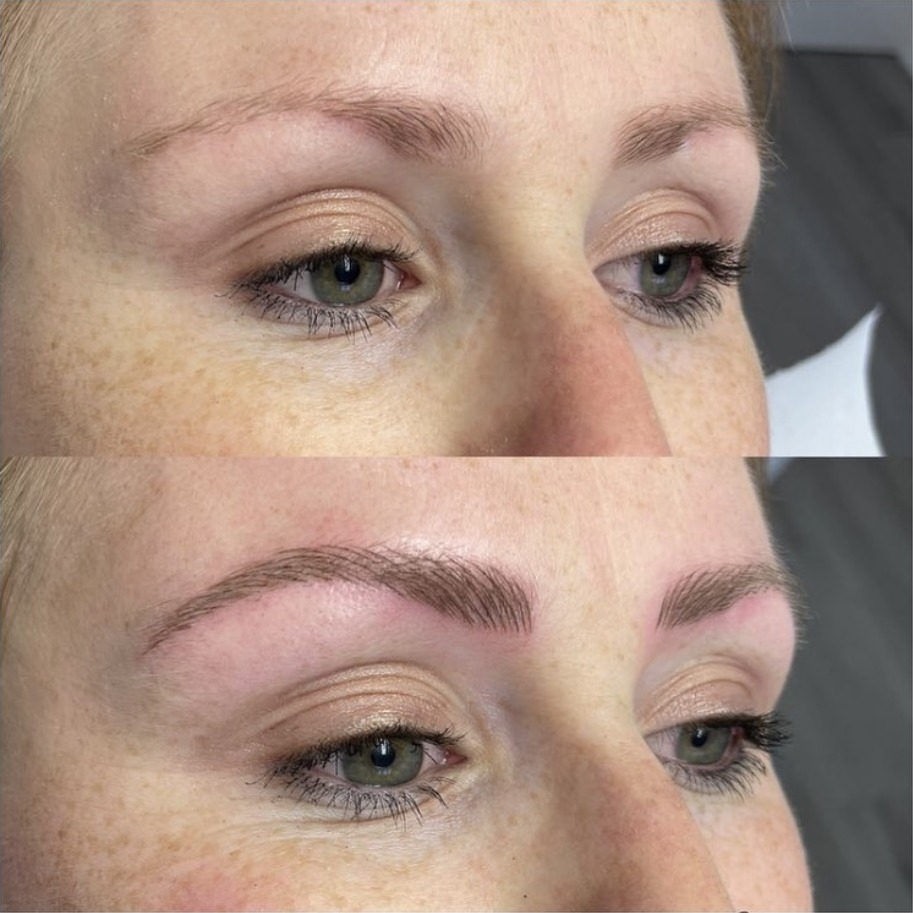 Microblading Vorher-Nachher-Ergebnis bei Gala Beauty Zürich