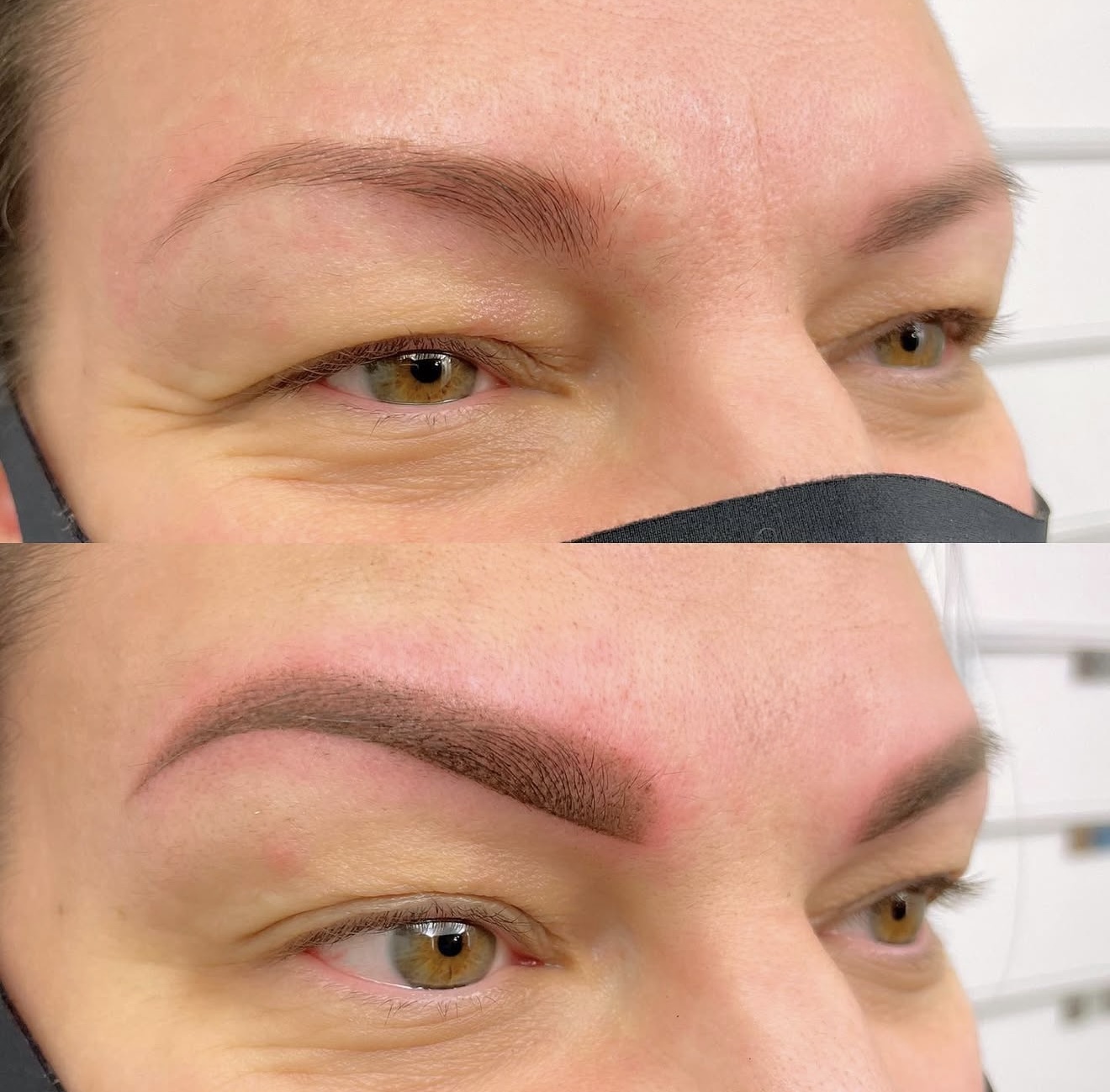 Powder Brows Vorher-Nachher-Ergebnis bei Gala Beauty Zürich
